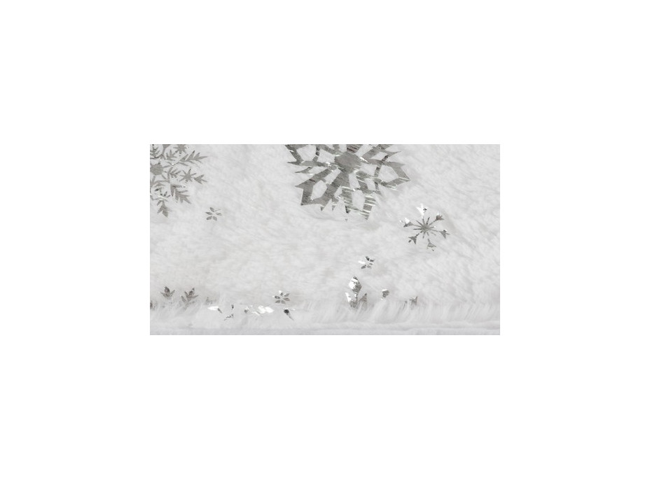 Podložka na vánoční stromeček 78 cm - Vločky - bílá/stříbrná