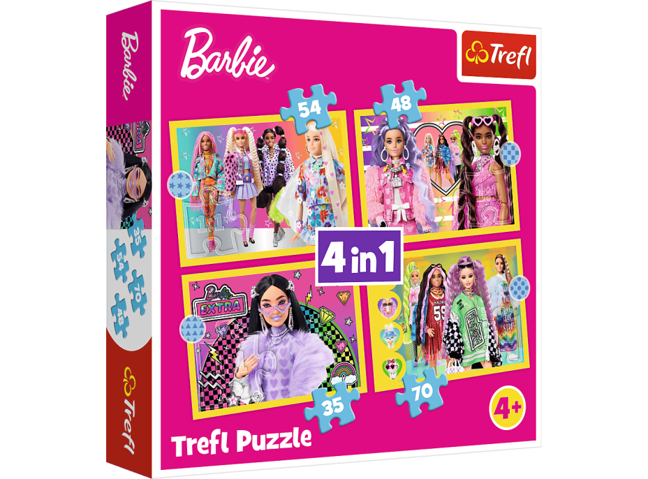 TREFL Puzzle Veselý svět Barbie 4v1 (35,48,54,70 dílků)