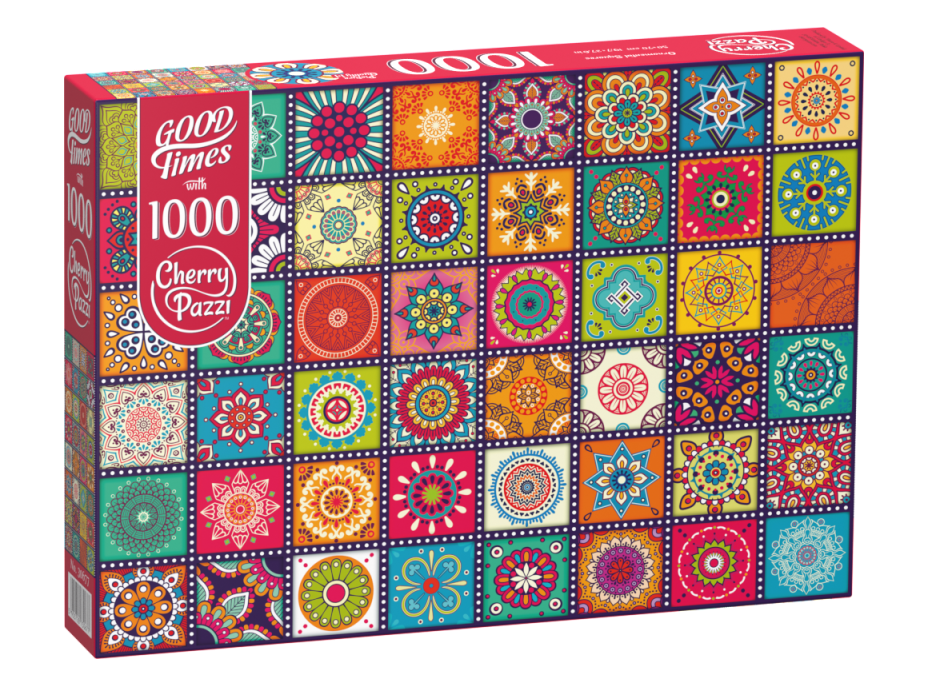 CHERRY PAZZI Puzzle Čtverce s ornamenty 1000 dílků