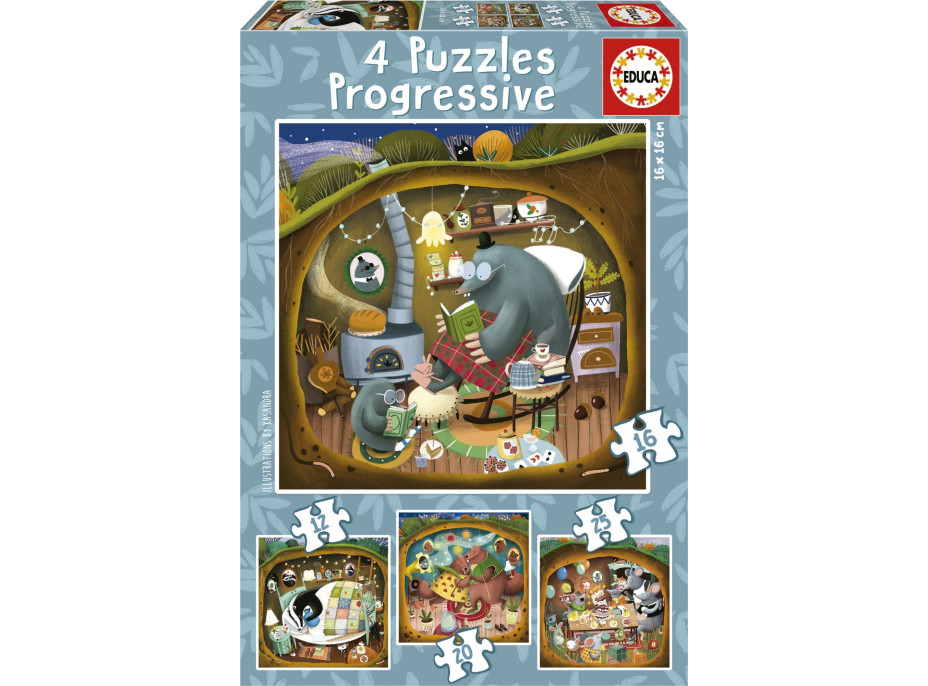 EDUCA Puzzle Lesní příběhy 4v1 (12,16,20,25 dílků)