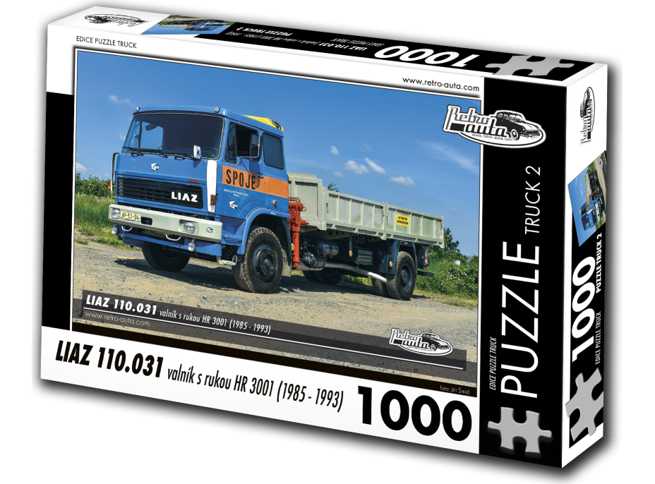 RETRO-AUTA Puzzle TRUCK č.2 Liaz 110.031 valník s rukou HR 3001 (1985-1993) 1000 dílků