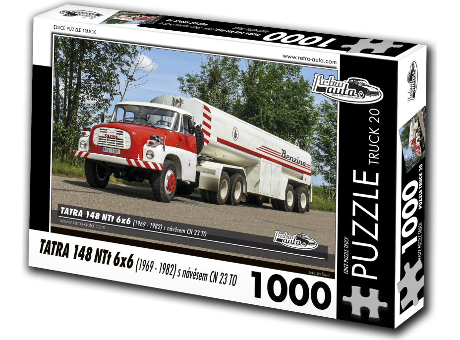 RETRO-AUTA Puzzle TRUCK č.20 Tatra 148 NTt 6x6 s návěsem CO 23 TO (1969-1982) 1000 dílků