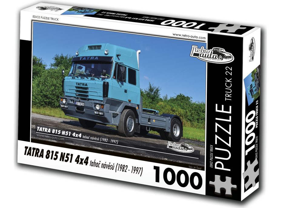 RETRO-AUTA Puzzle TRUCK č.22 Tatra 815 N51 4x4 tahač návěsů (1982-1997) 1000 dílků