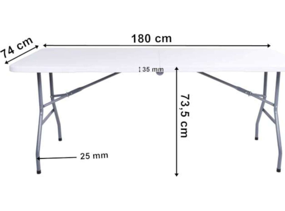 Cateringový stůl PARTY WHITE 180 cm - bílý