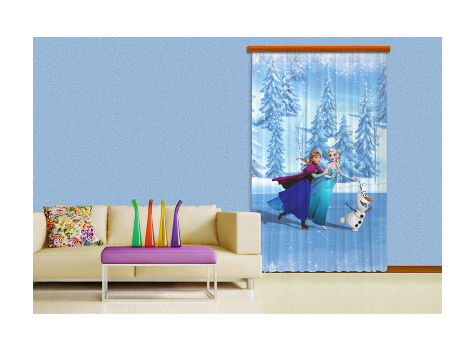 Dětský závěs DISNEY - FROZEN - Anna, Elsa a Olaf - 140x245 cm