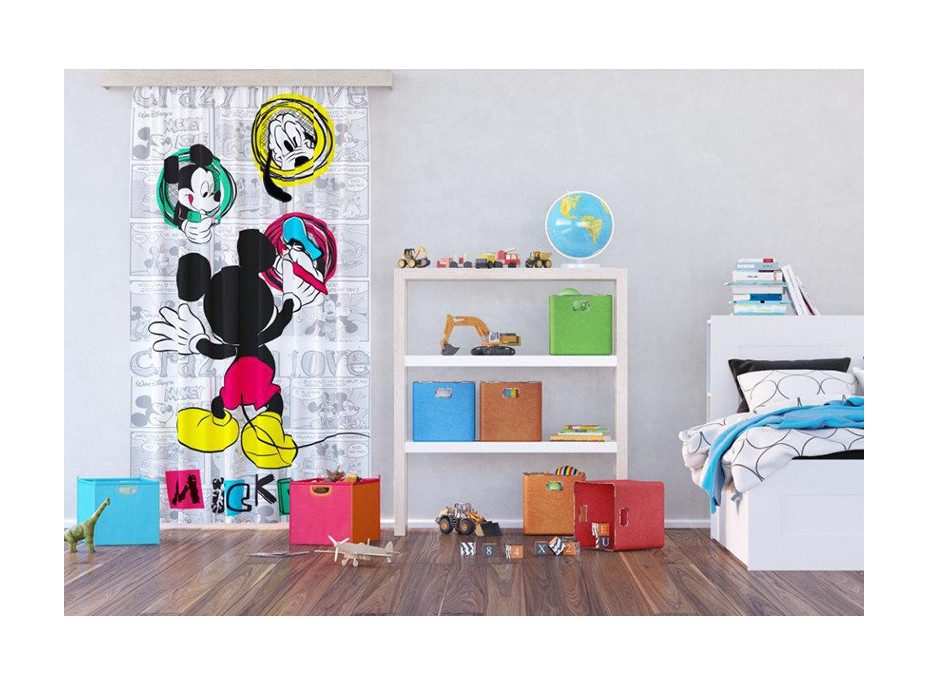 Dětský závěs DISNEY - Mickey kreslí - 140x245 cm