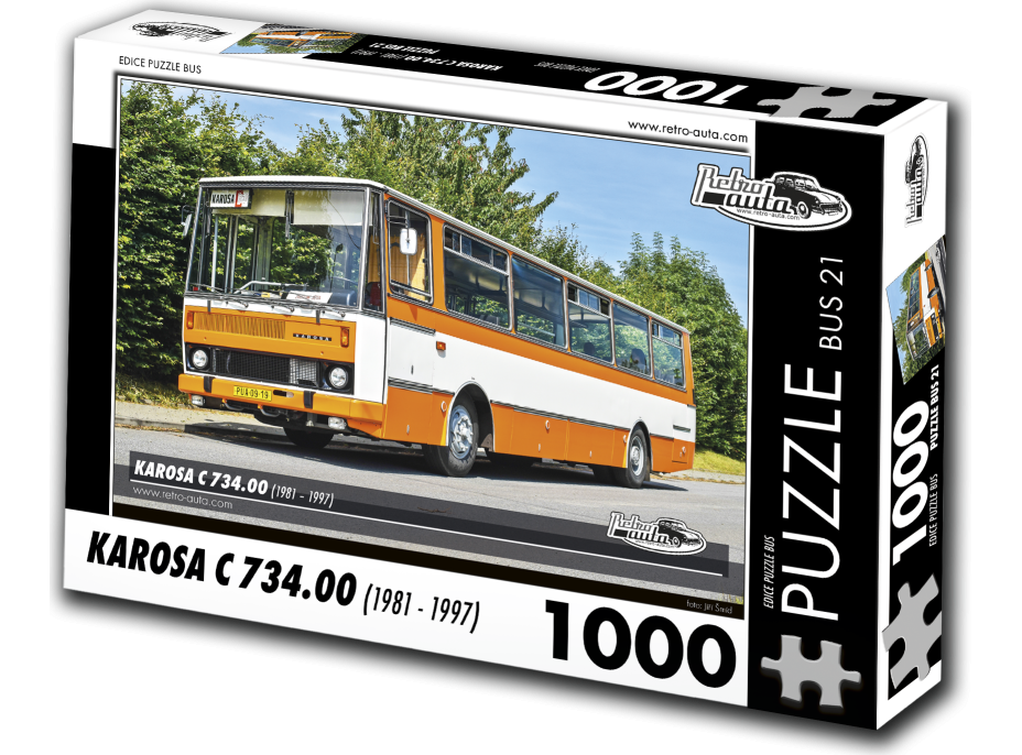 RETRO-AUTA Puzzle BUS č.21 KAROSA C 734.00 (1981 - 1997) 1000 dílků