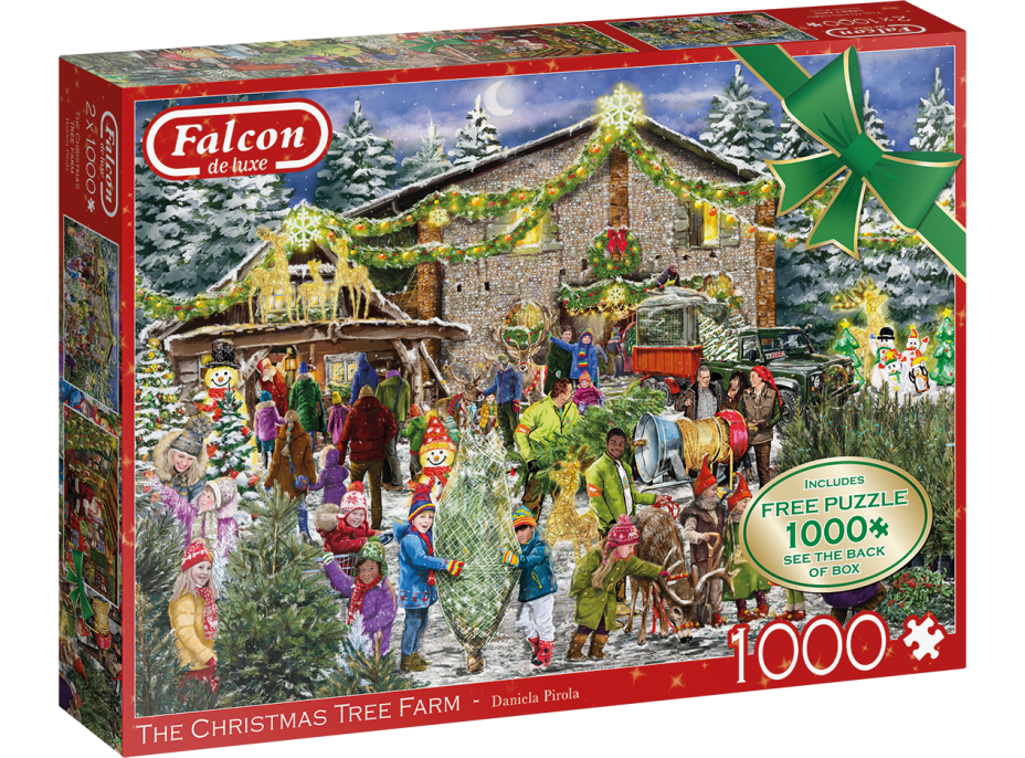 FALCON Puzzle Farma s vánočními stromky 2x1000 dílků