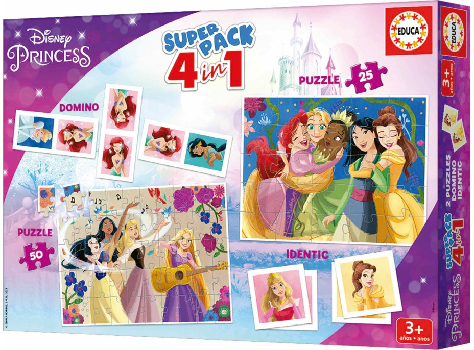 EDUCA Soubor her Disney princezny 4v1