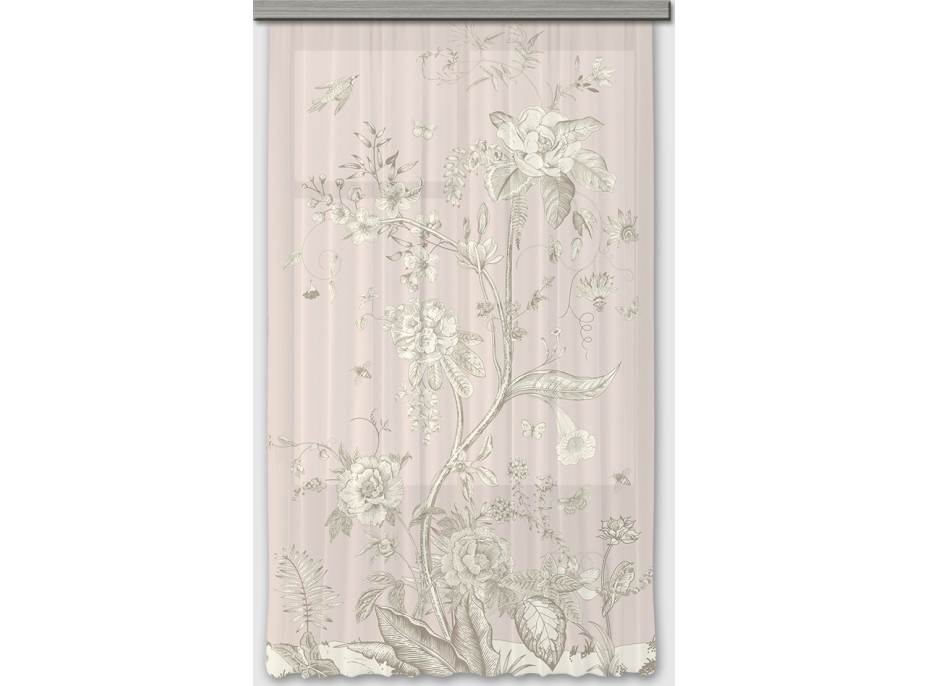 Designový závěs - Pastelové květy - 140x245 cm