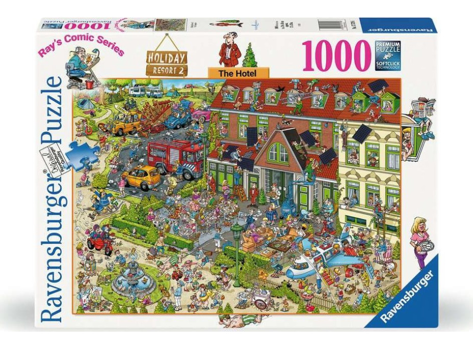 RAVENSBURGER Puzzle Ray's Comic Holiday Resort 2: Hotel 1000 dílků