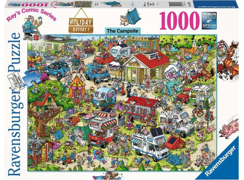 RAVENSBURGER Puzzle Ray's Comic Holiday Resort 1: Kemp 1000 dílků