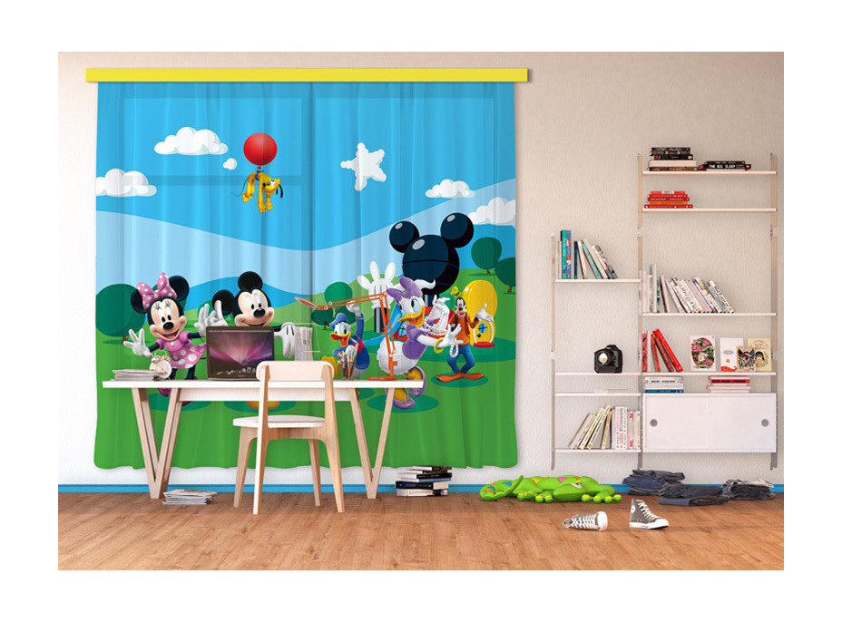 Dětský závěs DISNEY - Mickeyho klubík - 280x245 cm