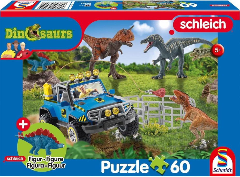 SCHMIDT Puzzle Schleich Prehistoričtí obři 60 dílků + figurka Schleich