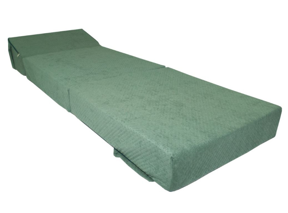 Rozkládací molitanové křeslo (matrace) - prošívané tmavě zelené