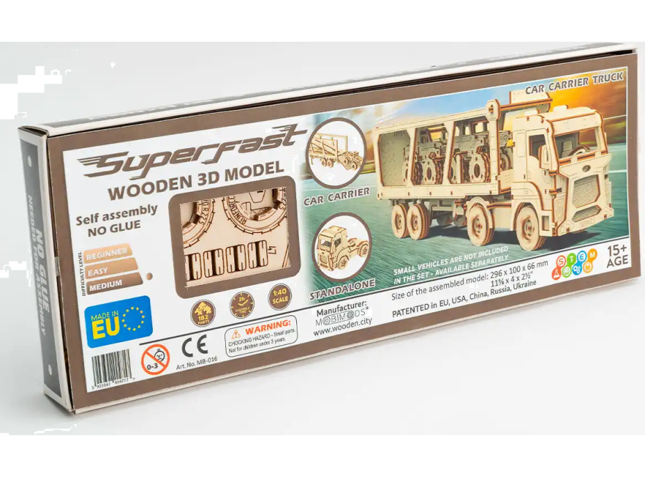 WOODEN CITY 3D puzzle Superfast Car Carrier Truck