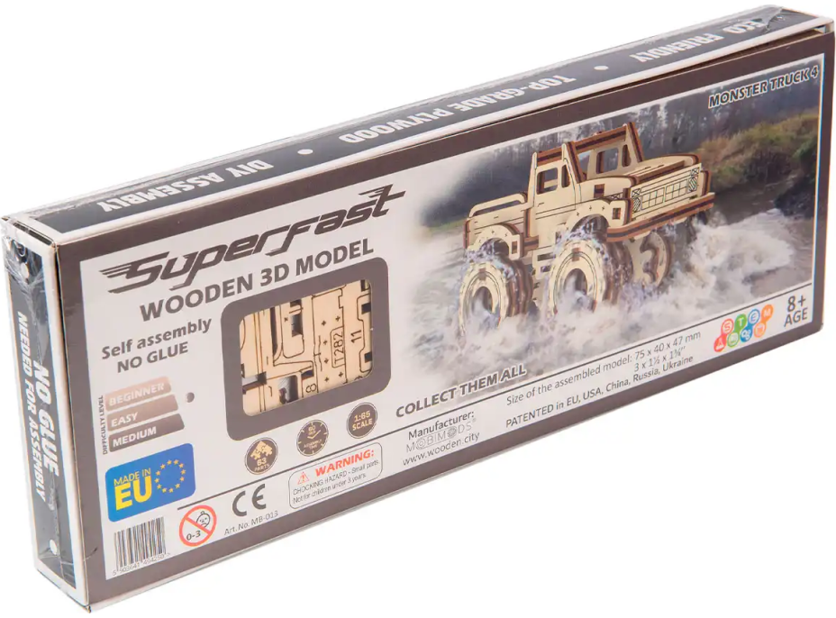 WOODEN CITY 3D puzzle Superfast Monster Truck 4