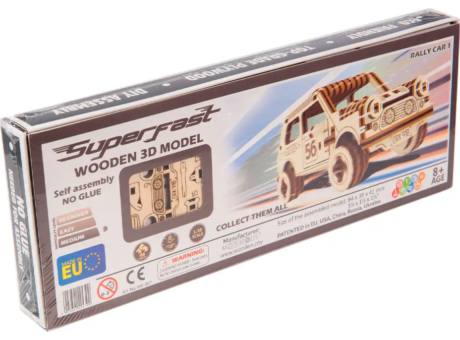 WOODEN CITY 3D puzzle Superfast Rally Car 1