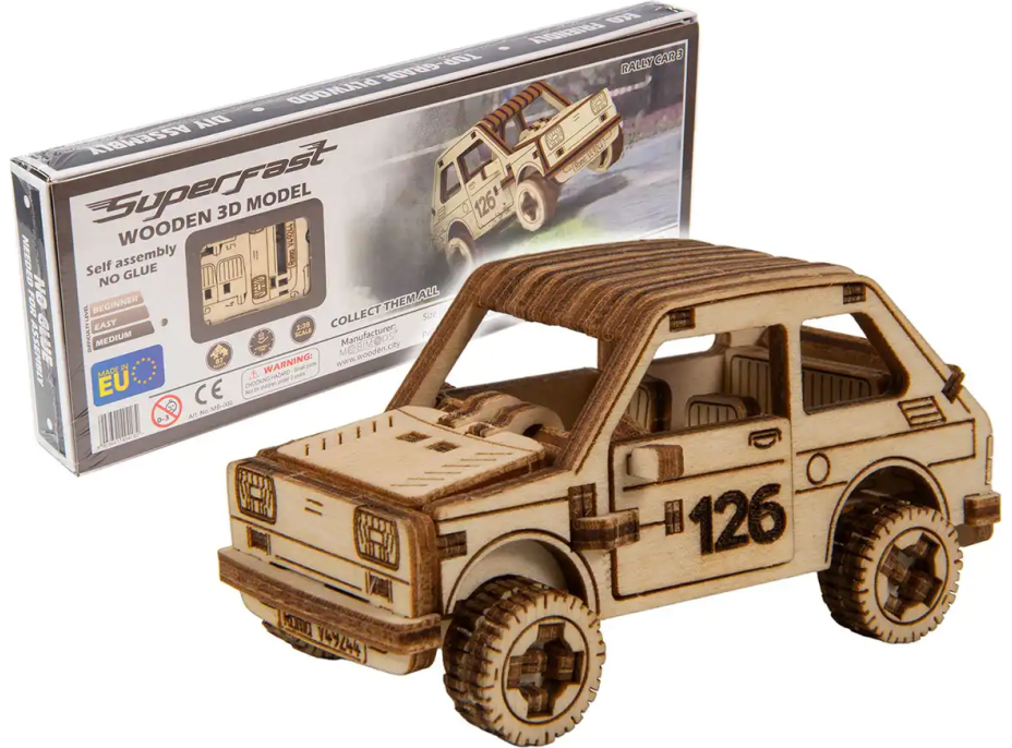 WOODEN CITY 3D puzzle Superfast Rally Car 3