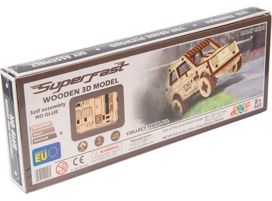 WOODEN CITY 3D puzzle Superfast Rally Car 3