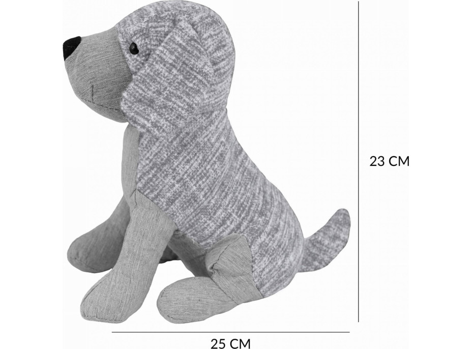 Zarážka do dveří CALM DOG 23 cm - Pejsek - šedý