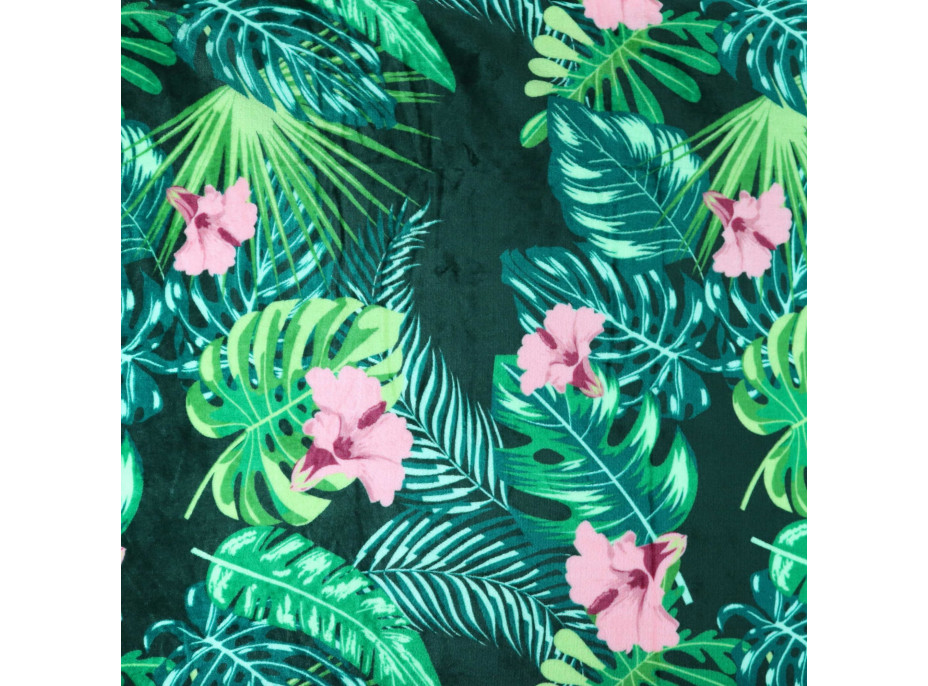 Deka přehoz Green Palm Leaves 130x170 cm - zelená