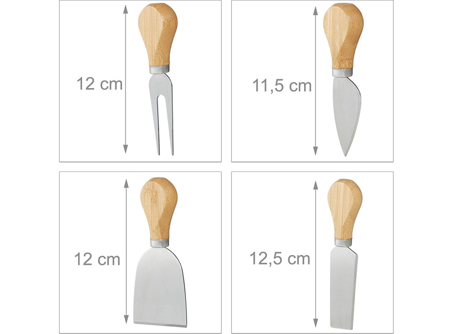 Bambusové prkénko na sýry s příslušenstvím ANDRA 25 cm