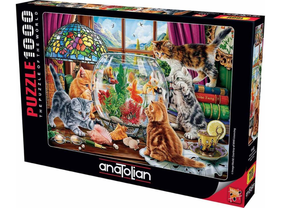 ANATOLIAN Puzzle Koťata a akvárium 1000 dílků