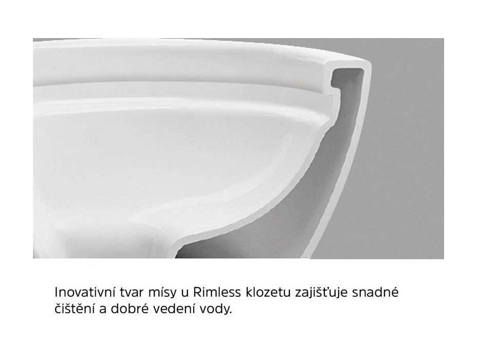 Závěsné kapotované WC RIMLESS - 49x37x36 cm + duroplast sedátko