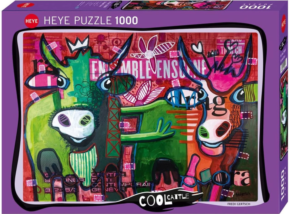 HEYE Puzzle Pruhované krávy 1000 dílků