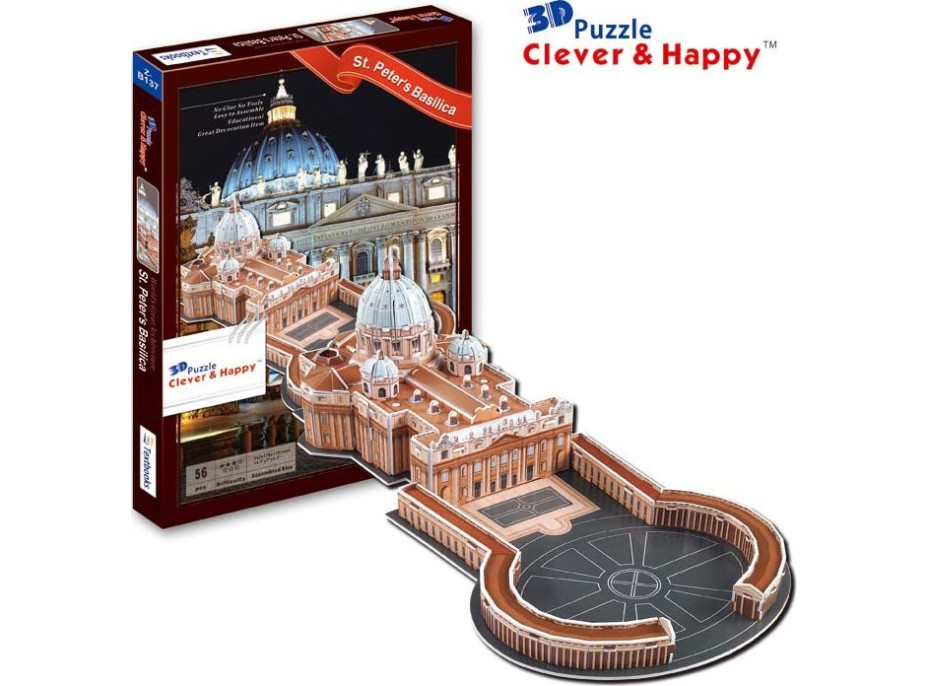 CLEVER&HAPPY 3D puzzle Bazilika Sv. Petra, Vatikán 56 dílků