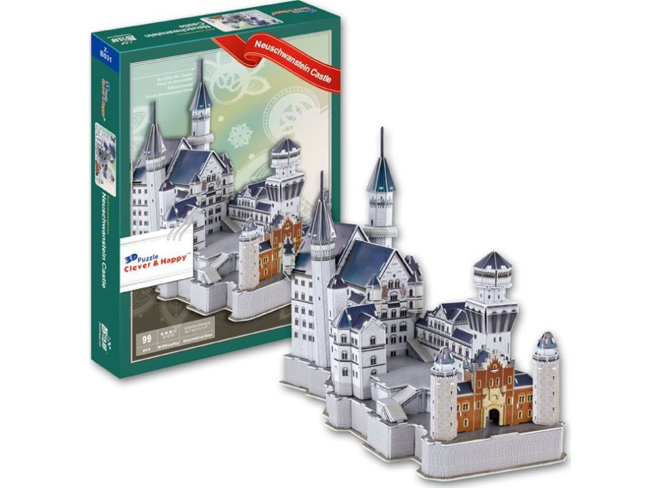 CLEVER&HAPPY 3D puzzle Zámek Neuschwanstein 99 dílků