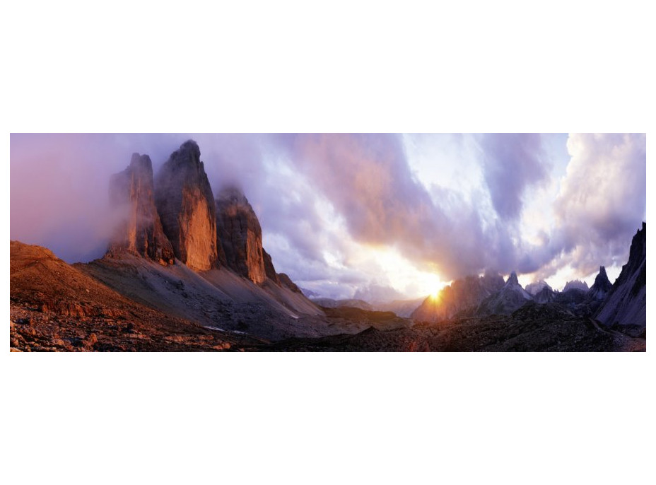 HEYE Panoramatické puzzle Tre Cime, Dolomity, Itálie 1000 dílků