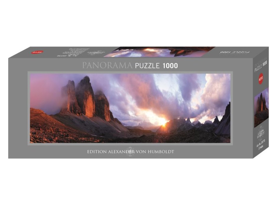 HEYE Panoramatické puzzle Tre Cime, Dolomity, Itálie 1000 dílků