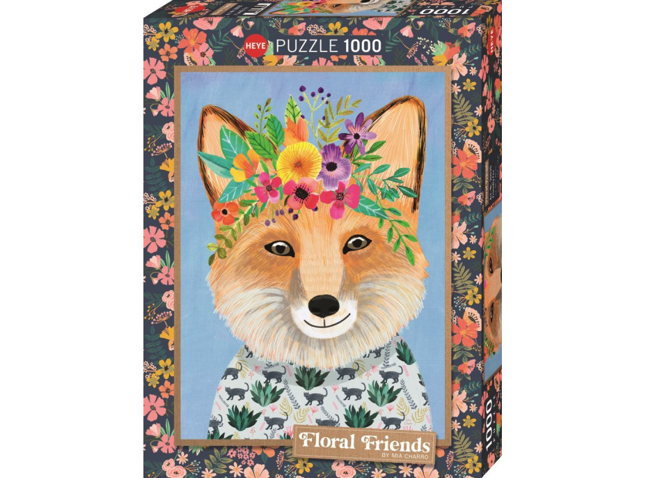 HEYE Puzzle Floral Friends: Přátelská liška 1000 dílků