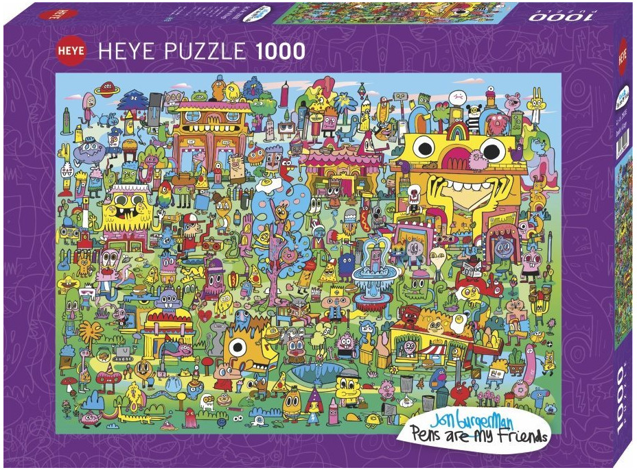 HEYE Puzzle Pens are my Friends: Doodle Village 1000 dílků