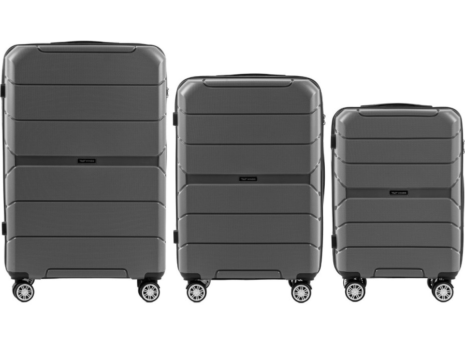 Moderní cestovní kufry SPARROW - set S+M+L - šedé - TSA zámek