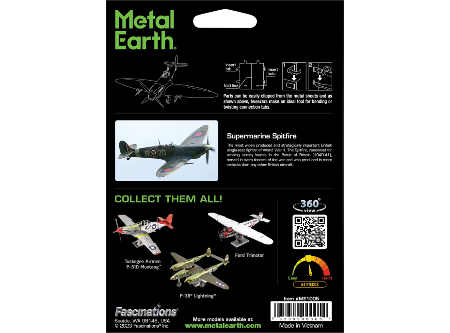 METAL EARTH 3D puzzle Letoun Supermarine Spitfire