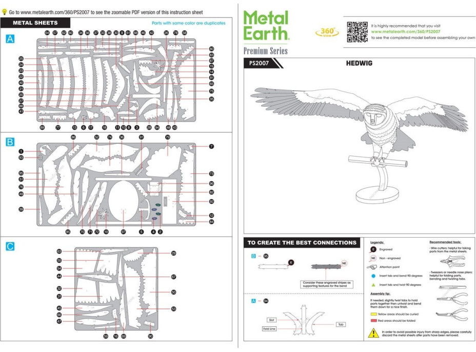 METAL EARTH 3D puzzle Premium Series: Harry Potter: Hedvika