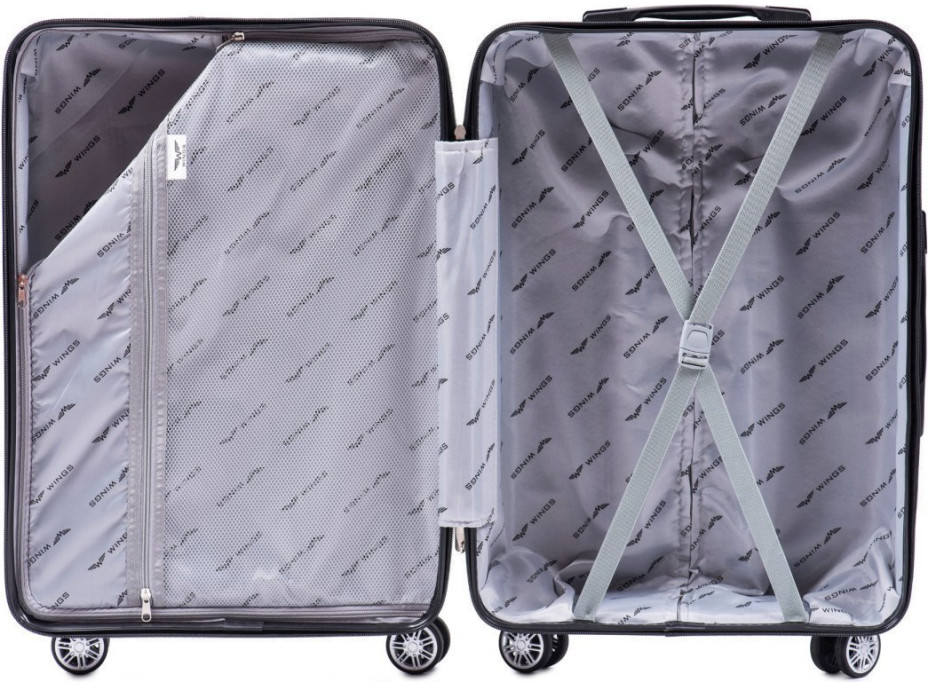Moderní cestovní kufry SPARROW - set S+M+L - šedé - TSA zámek