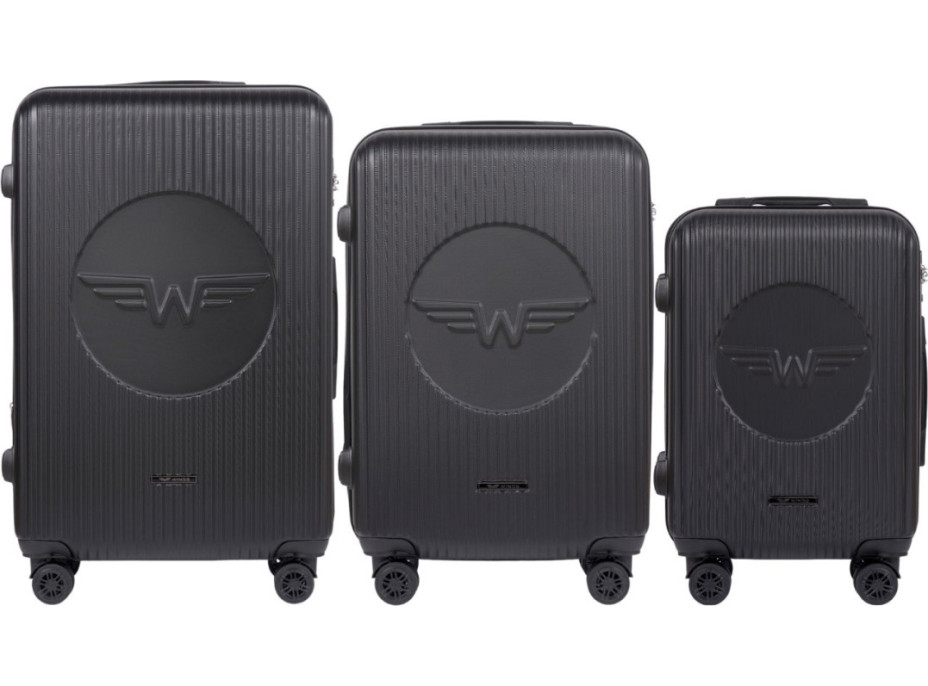 Moderní cestovní kufry WILL 2 - set S+M+L - tmavě šedé - TSA zámek