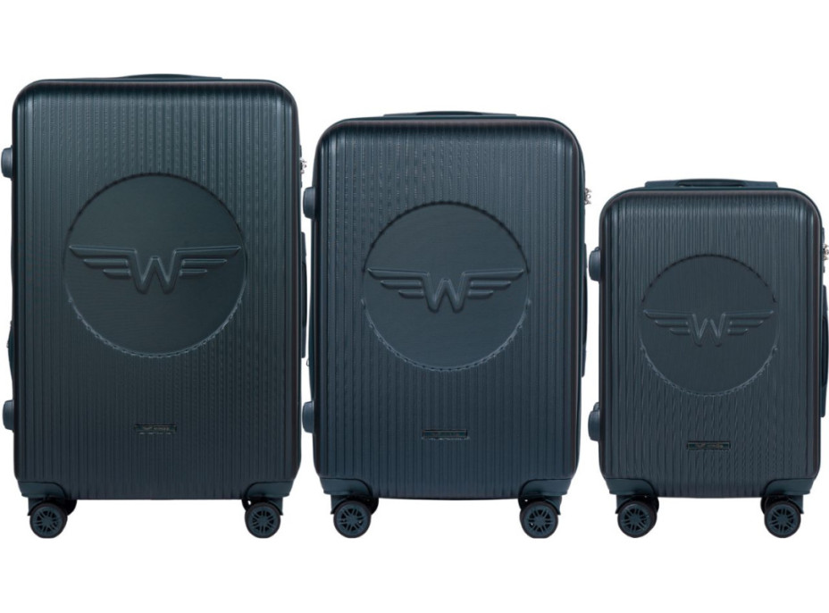 Moderní cestovní kufry WILL 2 - set S+M+L - tmavě zelené - TSA zámek