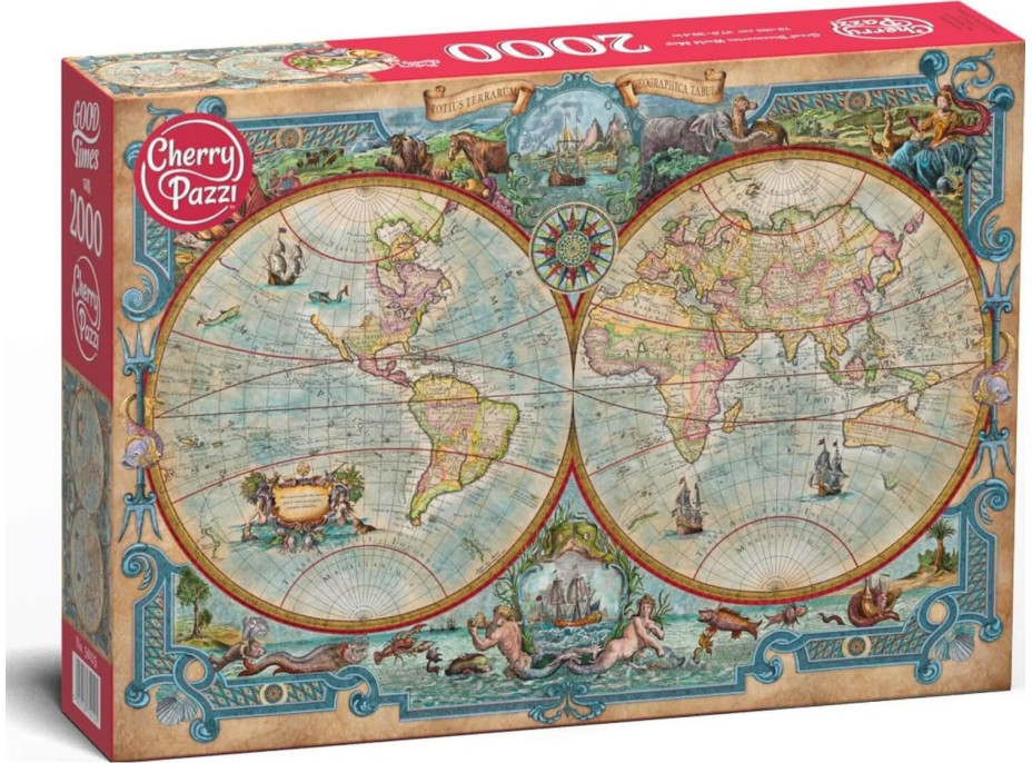 CHERRY PAZZI Puzzle Mapa světa Velkých objevů 2000 dílků