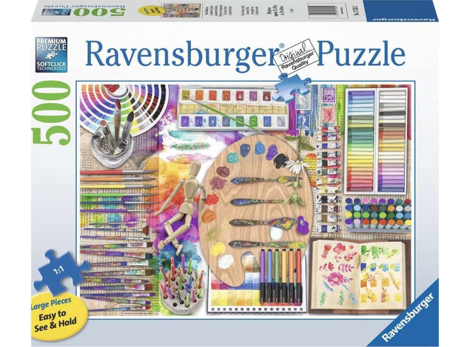 RAVENSBURGER Puzzle Paleta umělce XXL 500 dílků