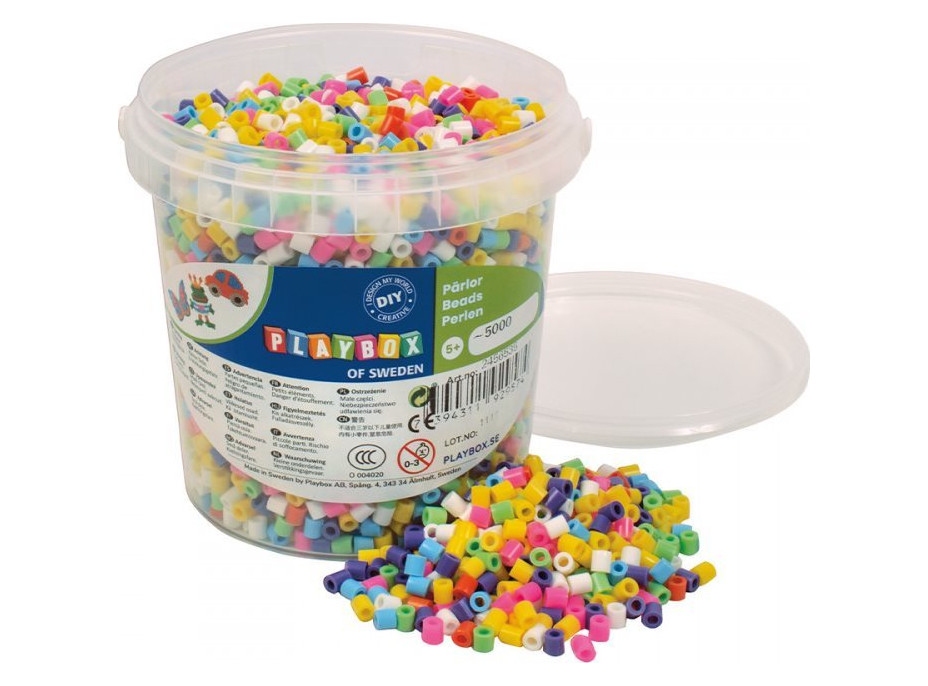 PLAYBOX Zažehlovací korálky v kbelíku - barvy jara 5000ks