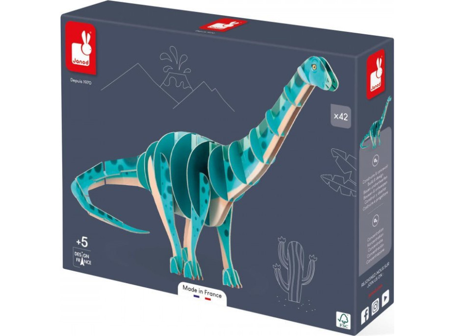 JANOD 3D puzzle Diplodocus 42 dílků