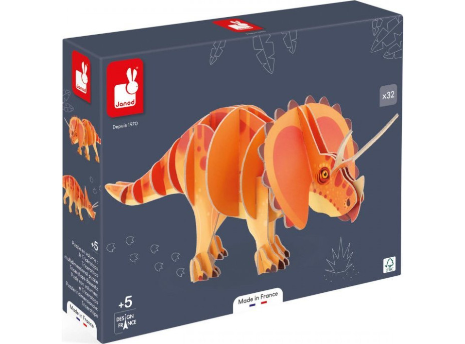 JANOD 3D puzzle Triceratops 32 dílků