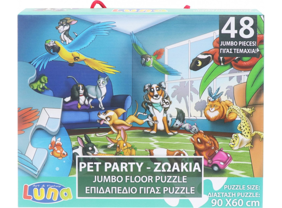 LUNA Podlahové puzzle Domácí mazlíčci 48 dílků