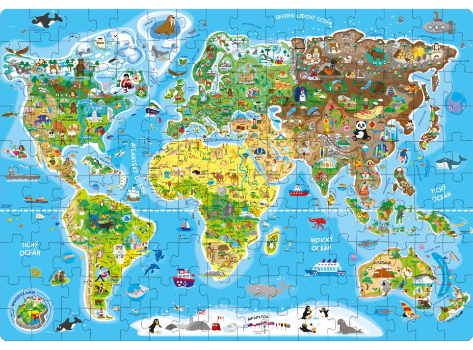 POPULAR Puzzle Mapa světa 160 dílků