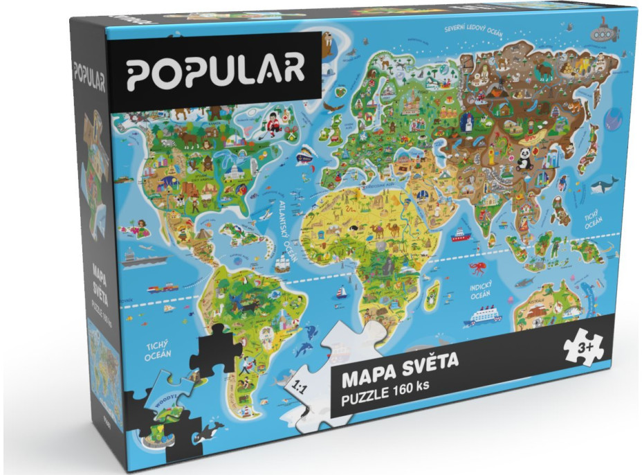 POPULAR Puzzle Mapa světa 160 dílků